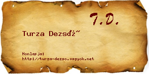 Turza Dezső névjegykártya